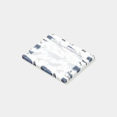 水彩画のクジラ及びいかりパターン ポストイット (アングル)