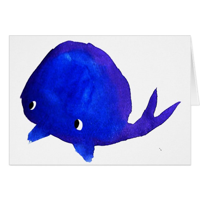 水彩画のクジラ (正面横)