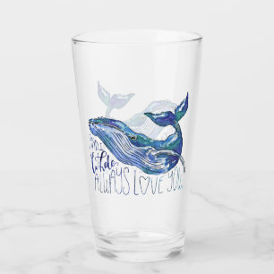 水彩画のクジラ-常のIのクジラ愛 タンブラーグラス