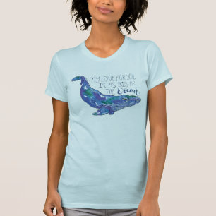 水彩画のクジラ-海大きい愛 Tシャツ