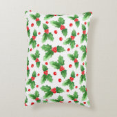 水彩画のクリスマスおよび新年の装飾 アクセントクッション (裏面(縦))