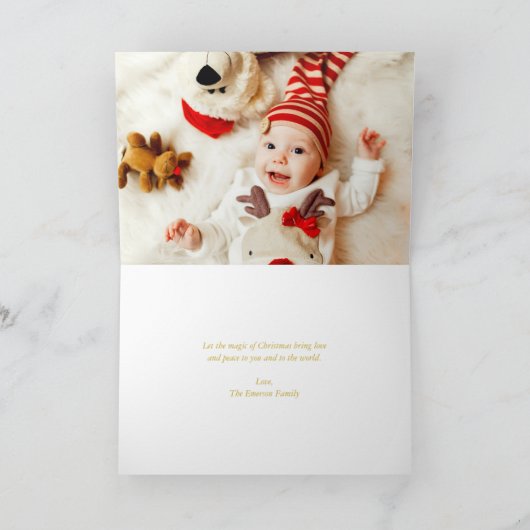 水彩画のクリスマスのくるみ割りの写真 シーズンカード (内部)