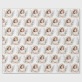 水彩画のクリスマスエンジェルガール ラッピングペーパー (フラット)