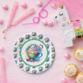 水彩画のクリスマスカップのホットココア ペーパープレート (パーティー)