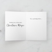 水彩画のクリスマスカード エキゾチックなトカゲ サンキューカード (内部)