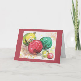 水彩画のクリスマスカード: オーナメント シーズンカード