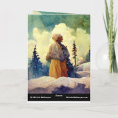 水彩画のクリスマスカード　老婦人　冬 カード (裏面)