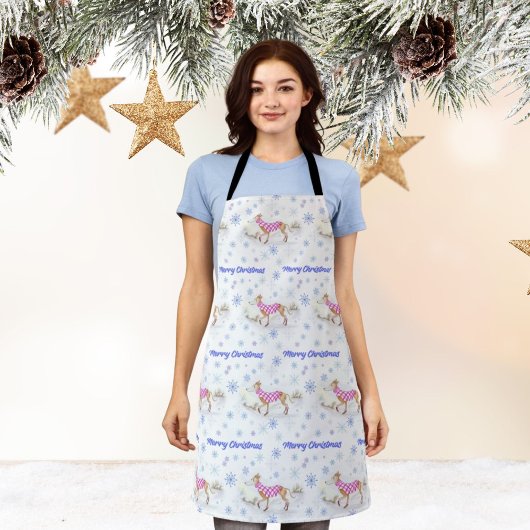 水彩画のクリスマススウェットを着たウィペット エプロン