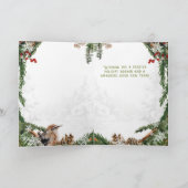 水彩画のクリスマスツリーのウロコバシの巣 シーズンカード (内部)