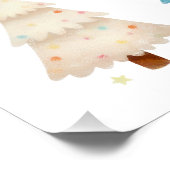 水彩画のクリスマスツリー12本 ポスター (コーナー)