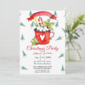 水彩画のクリスマスパーティー招待状 招待状 (スタンド正面)