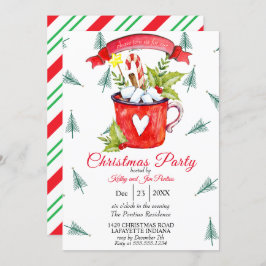 水彩画のクリスマスパーティー招待状 招待状