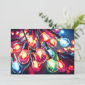 水彩画のクリスマスホリデーイルミネーション シーズンカード (スタンド正面)