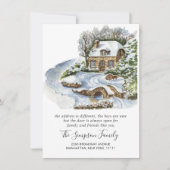 水彩画のクリスマス　カントリー　引越しのお知らせ 案内状 (正面)