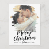 水彩画のクリスマス・セーブ・ザ・デート写真 シーズンポストカード (正面)
