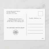 水彩画のクリスマス ミスティル・トゥー 社外向けクリスマス・グリーティング シーズンポストカード (裏面)