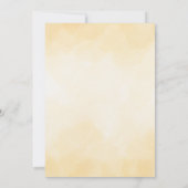 水彩画のクリームホワイトの花をあしらったゴールドのウェディング 招待状 (裏面)