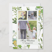 水彩画のグリーンと  ３　クリスマスの写真 シーズンカード (正面)