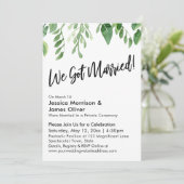 水彩画のグリーンを基調にした結婚式のお祝い 招待状 (スタンド正面)