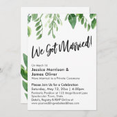 水彩画のグリーンを基調にした結婚式のお祝い 招待状 (正面/裏面)