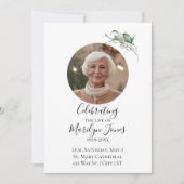 水彩画のグリーン写真による人生の祝い 招待状 (正面)