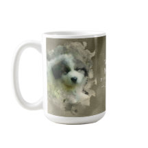 水彩画のグレート・ピレニーズの子犬-菓子