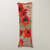 水彩画のケシ ボディピロー (正面縦)