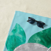 水彩画のコアラはパーソナライズなかわいいからかいます ビーチタオル (インサイチュ)