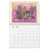 水彩画のコルギ犬の壁カレンダー カレンダー (3月 2027)