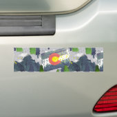 水彩画のコロラド州の灰色 バンパーステッカー (車上)