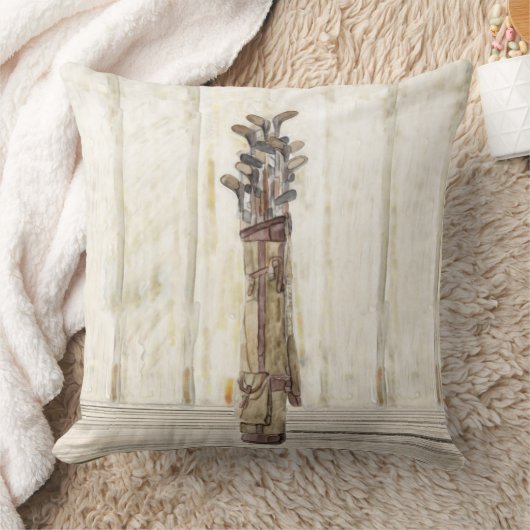 水彩画のゴルフプリント、綿の装飾用クッション20x20 クッション (ブランケット)