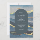 水彩画のゴールドの風景 ウェディング招待状 招待状 (正面)