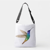 水彩画のゴールドテイルドサファイアハummingbird クロスボディバッグ (正面)