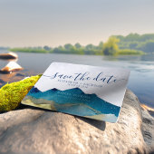 水彩画のゴールドマウンテン屋外ウェディングフォト セーブザデート