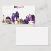 水彩画のサクラメントのスカイライン 名刺 (正面/裏面)