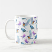 水彩画のサファリ: 鳥(BG色をカスタマイズ!) コーヒーマグカップ (左)