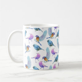 水彩画のサファリ: 鳥(BG色をカスタマイズ!) コーヒーマグカップ
