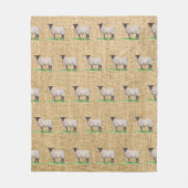 水彩画のサフォークのヒツジ フリースブランケット (正面)