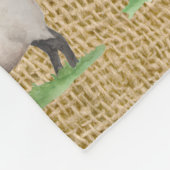 水彩画のサフォークのヒツジ フリースブランケット (角)