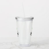 水彩画のサボテンのパーソナライズな花嫁 アクリルタンブラー (左)