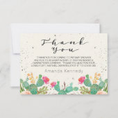 水彩画のサボテンのベビーシャワーのサンキューカード サンキューカード (正面)