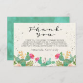 水彩画のサボテンのベビーシャワーのサンキューカード サンキューカード (正面/裏面)