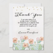 水彩画のサボテンのベビーシャワーのサンキューカード 招待状 (正面)