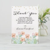 水彩画のサボテンのベビーシャワーのサンキューカード 招待状 (スタンド正面)