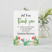 水彩画のサボテンのベビーシャワーのサンキューカード 招待状 (スタンド正面)