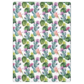 水彩画のサボテンの芸術パターン クリップボード (裏面)