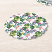 水彩画のサボテンの芸術パターン ペーパーコースター (アングル)