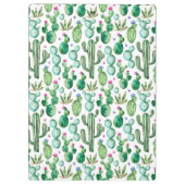 水彩画のサボテンはパターンを植えます クリップボード (裏面)