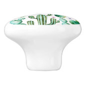 水彩画のサボテンはパターンを植えます セラミックノブ (側面)