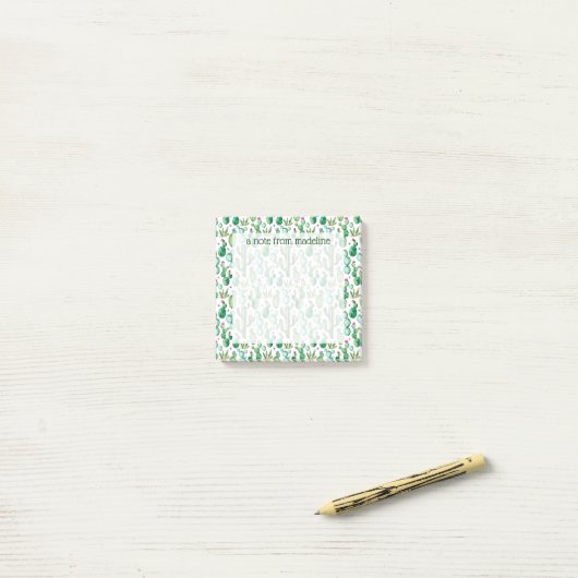 水彩画のサボテンはパターンを植えます ポストイット (デスク上)